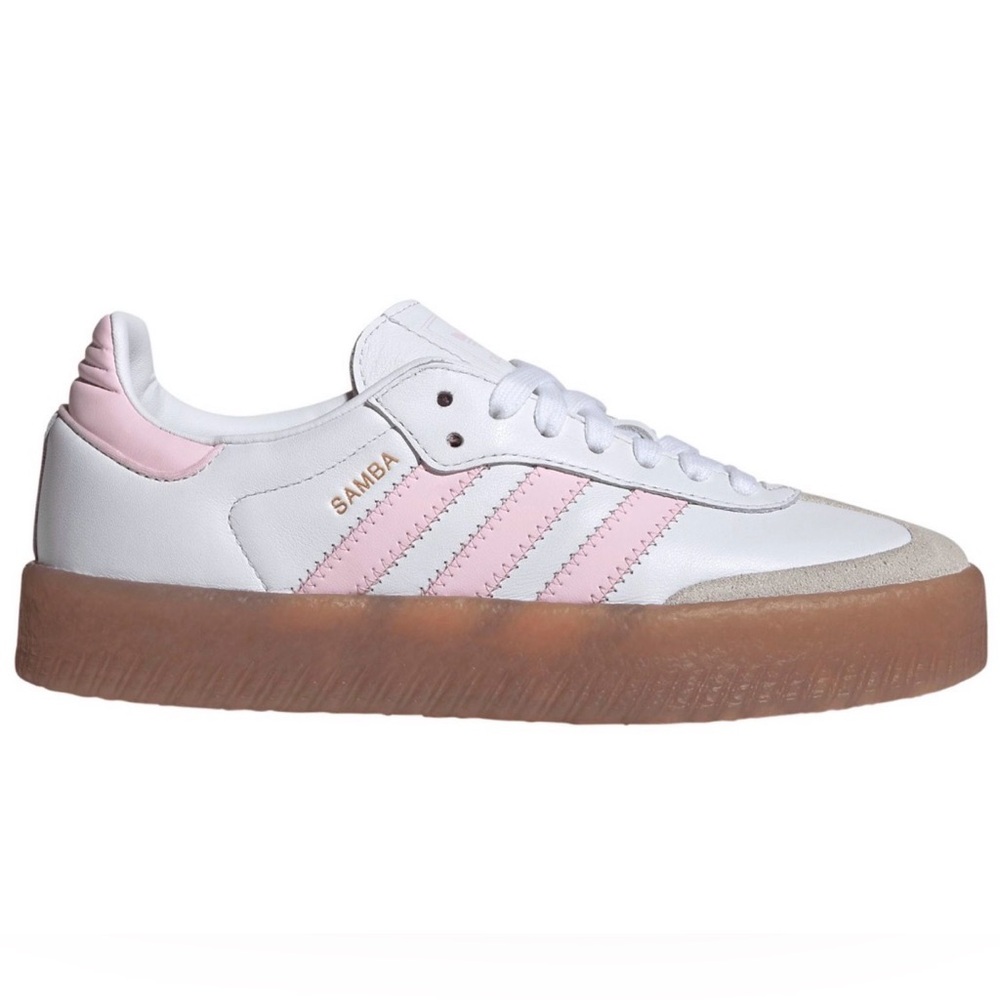 Adidas Kids’  Samba J Wht/Clear Pink Girls 6.5 (Approx Fits Women’s 7, 7.5)